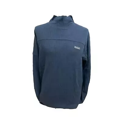 Reebok Original Mens Clearance Small Logo Turtleneck Sweatshirt - Navy - Medium • $13.25