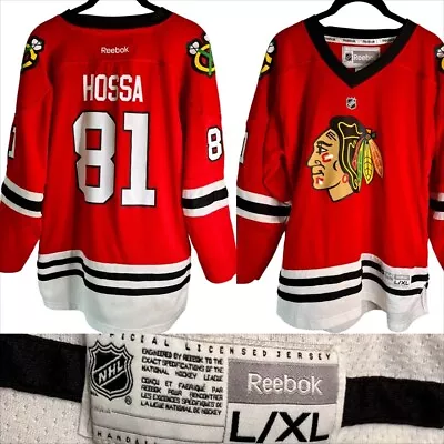 HOSSA CHICAGO BLACKHAWKS REEBOK Youth Large XL Hockey Jersey #81 Shirt 20”W 28”L • $25