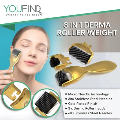 $49.95 • Buy Rachel & Jen 3 In 1 Derma Roller Kit Micro Needle Acne Scars Anti Ageing Remover