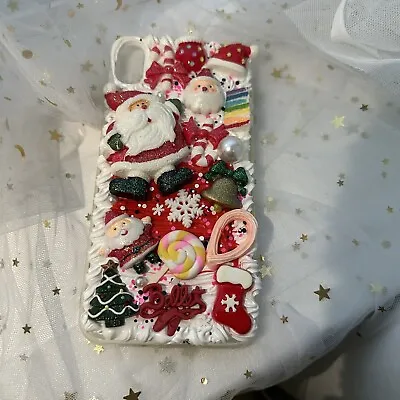 For IPhone XS Max Handmade DIY Decoden Phone Case - Christmas Theme Holiday Gift • $38.99