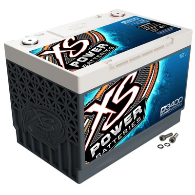$543.35 • Buy XS Power D3400 3300 Amp AGM Power Cell Car Audio Battery + Terminal Hardware