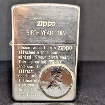 Vintage Zippo Lighter Birth Year Coin Design Rare Item Unique And Attractive • $122.33