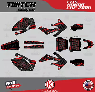 Graphics Kit For Honda CRF250R (2004-2009) CRF 250R Twitch Series - Red • $126.99