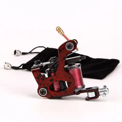 Copper Wire 10 Wraps Coils Tattoo Machine  Liner Shader Carbon Steel Frame Red • $7.99