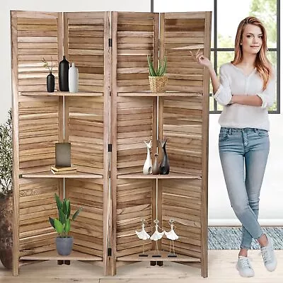 Room Divider Folding Privacy Wooden Screen 4 Panel Partition Wall Room Screen • $119.98