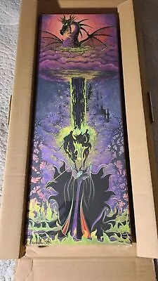 Michelle St Laurent Signed Maleficent Transformation Canvas 22x8 • $241.90