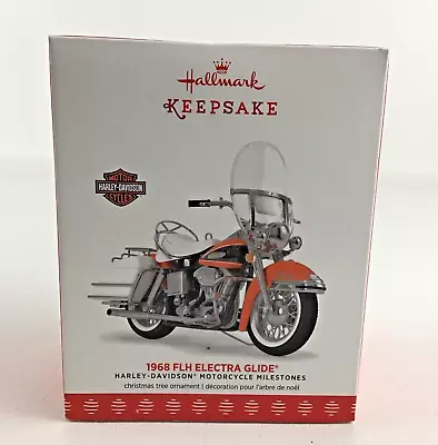 Hallmark Keepsake Ornament Harley Davidson Motorcycle 1968 FLH Electra Glide New • $51.96