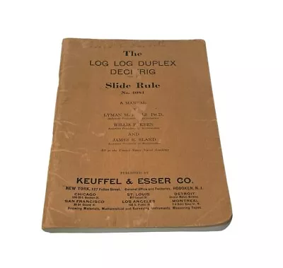Vintage 1945 Log Log Duplex Decitrig Slide Rule No. 4081 Manual Keuffel & Esser • $8.32