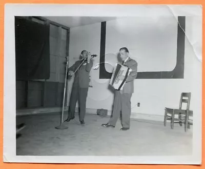 Violinist & Accordionist At USO Show World War Two Era 1944 4x5  • $3.99