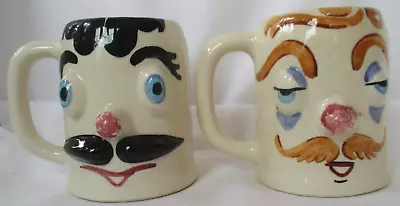 Pair Pfaltzgraff Pottery  Muggsy  Mugs Jerry The Jerk & Handsome Herman • $24.99