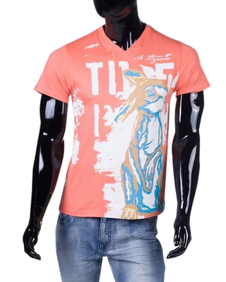 $37.95 • Buy Men's A. Tiziano Salmon Andrew Graphic V-Neck T-Shirt - S