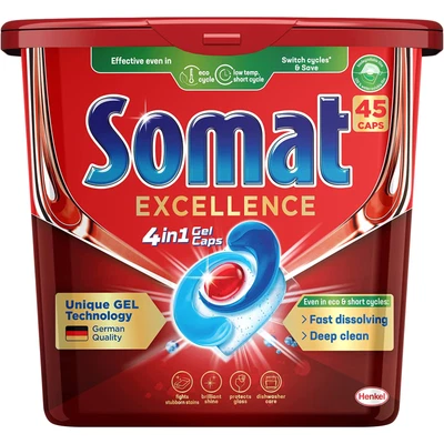 $25.99 • Buy Somat Excellence 4-in-1 Machine Dishwasher Tablets 45 Pack