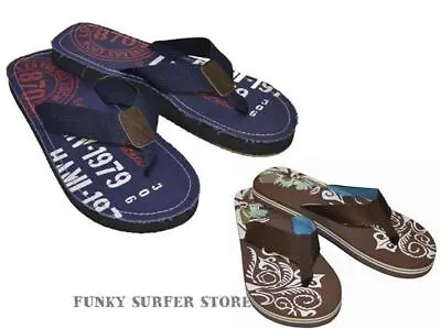 £4.99 • Buy Mens Flip Flops Sandals Beach Shower Mules Canvas Toe Post Shoes Shoes Size 8-11
