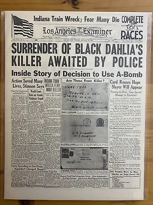 Vintage Newspaper Headline ~surrender Of The Black Dahlia Killer 1947 La Crime • $14.49