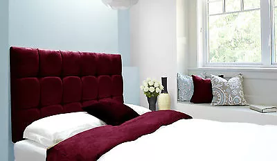 £42.30 • Buy Java Buttoned Diamante Wall Headboard Faux Suede Aubergine Maroon Purple