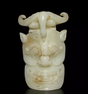 Old Chinese White Jade Statue Carved With Figure • £2.21