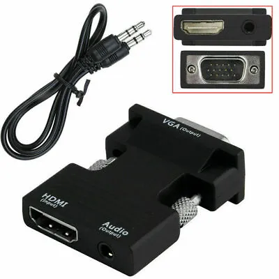 HDMI Female To VGA Male Converter With Audio Adapter Support 1080P Signal Output • $4.89