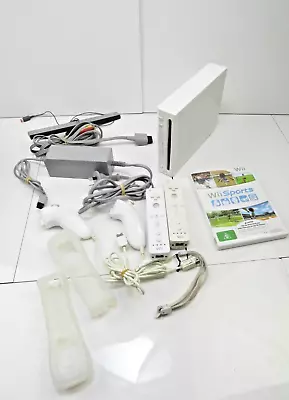 Nintendo Wii Console Bundle 2 Controller 2 Nunchuk RVL-001 PAL Wii Sports • $85