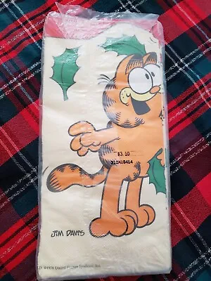 Vtg Garfield Tablecloth Party Papers 54  X 96  Soft Crepe Paper Nos Holiday  • $9.99