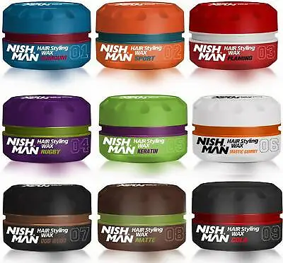 Nish Man Hair Styling Wax Premium  - Aqua Matte - Hair Styling Wax - UK Nishman • £6.99