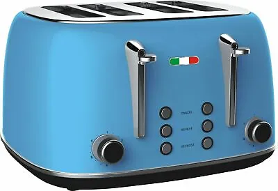 Vintage Electric 4 Slice Toaster Sky Blue Stainless Steel 1650W Not Delonghi • $109.99