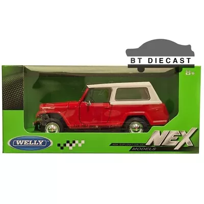 Welly 1967 Jeep Jeepster Commando Station Wagon 1/24 Diecast Model Car Red 24117 • $14.70