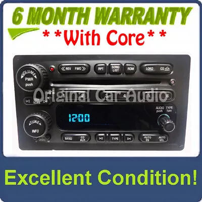 03 06 GMC Chevrolet OEM Factory RDS Stereo AM FM Radio 6 Disc Changer CD Player • $291