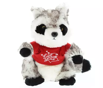 DolliBu I LOVE YOU Plush Raccoon – Cute Stuffed Animal With Red Shirt – 9 Inch • $19.97