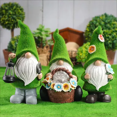 Garden Gnome With Lantern Ornaments Funny Solar Outdoor Statue Decoration Lights • $39.99