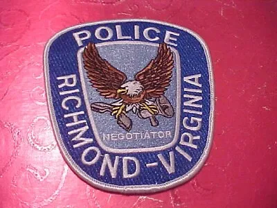 Richmond Virginia Negotiator Police Patch Shoulder Size Unused Not A Badge • $16.95