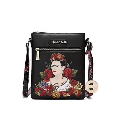 $44.99 • Buy Frida Kahlo Flower Collection Authentic Bounty Crossbody Bag~black/black