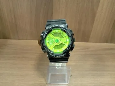 CASIO G-SHOCK GA-110B Used Watch PROTECTION Black Fluorescent Green Excellent • $146.10