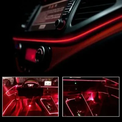 LED Bulbs Car Interior Decor Atmosphere Wire Strip Light Lamp Accessories Red S • $8.59