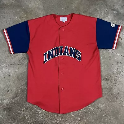 Vintage Cleveland Indians Starter Jersey Red Blue 90’s Size XL • $24.99