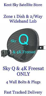 £25.99 • Buy Newest Sky Q & 4k Freesat Satellite Dish & Wideband Lnb & Fixings 2022/23🇬🇧