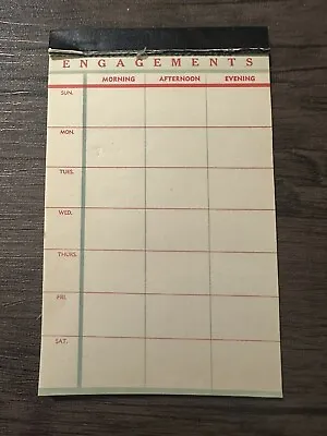 Vintage Engagements Notepad Days Of The Week Morning Afternoon Evening Planner • $6.95