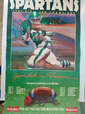 1987 Michigan State Spartans Big Ten Champions Poster 18  X 30  • $39.77