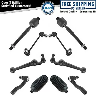 10 Piece Steering & Suspension Kit Control Arms Tie Rods Sway Bar End Links New • $125.65