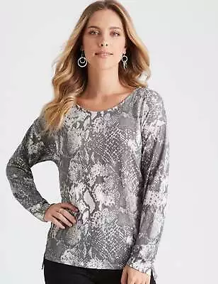 ROCKMANS - Womens Tops -  Long Sleeve Brushed Animal Print Top • $10.65