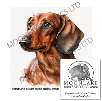 Dachshund Brown Portrait 100% Natural Cotton Or 290gsm Thick Soft Polyester • £3.45