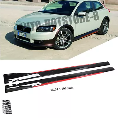 For Volvo C30 78.7  Red Side Skirt Extension Body Kit Lip Splitters • $59.99