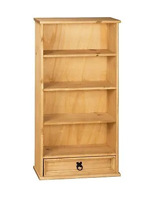 £35.99 • Buy Corona DVD Rack 1 Drawer Bookcase Storage - Mexican Solid Pine, Waxed Distressed