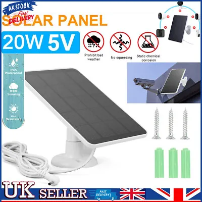 20W Solar Panel Charger Kit IP65 For Ring Spotlight Camera Ring Stick Up Camera • £55.28