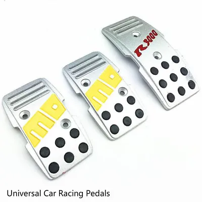 3Pcs Momo Style Universal Car Racing Pedals Silver Non Slip Brake Pad Covers • $21.99