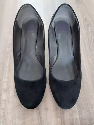 £1.50 • Buy Ladies Black Suede & Patent Shoes Size 7.5 Footglove M&S