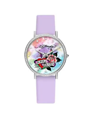 Ed Hardy Ladies Mul(Prt)/Lilac Plain Watch Analog • $24.99