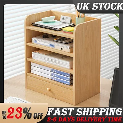 3-5 Layer Office Filing Trays Rack Desk Organiser Paper A4 Document Storage Rack • £17.99