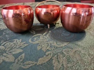 3 Vintage Copper Containers For Decorative Or Use. Great For Displaying Plants. • $9