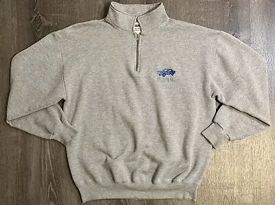 Vintage Ford Mustang Sweatshirt—Pullover 1/4 Zip—JERZEES USA—Embroidered—Gray—XL • $23.99