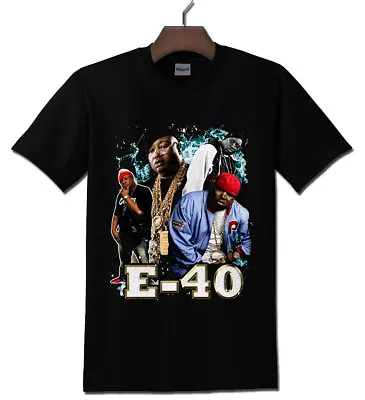 E-40 Bay Area Hip Hop Black T-shirt S - 5XL • $20.99